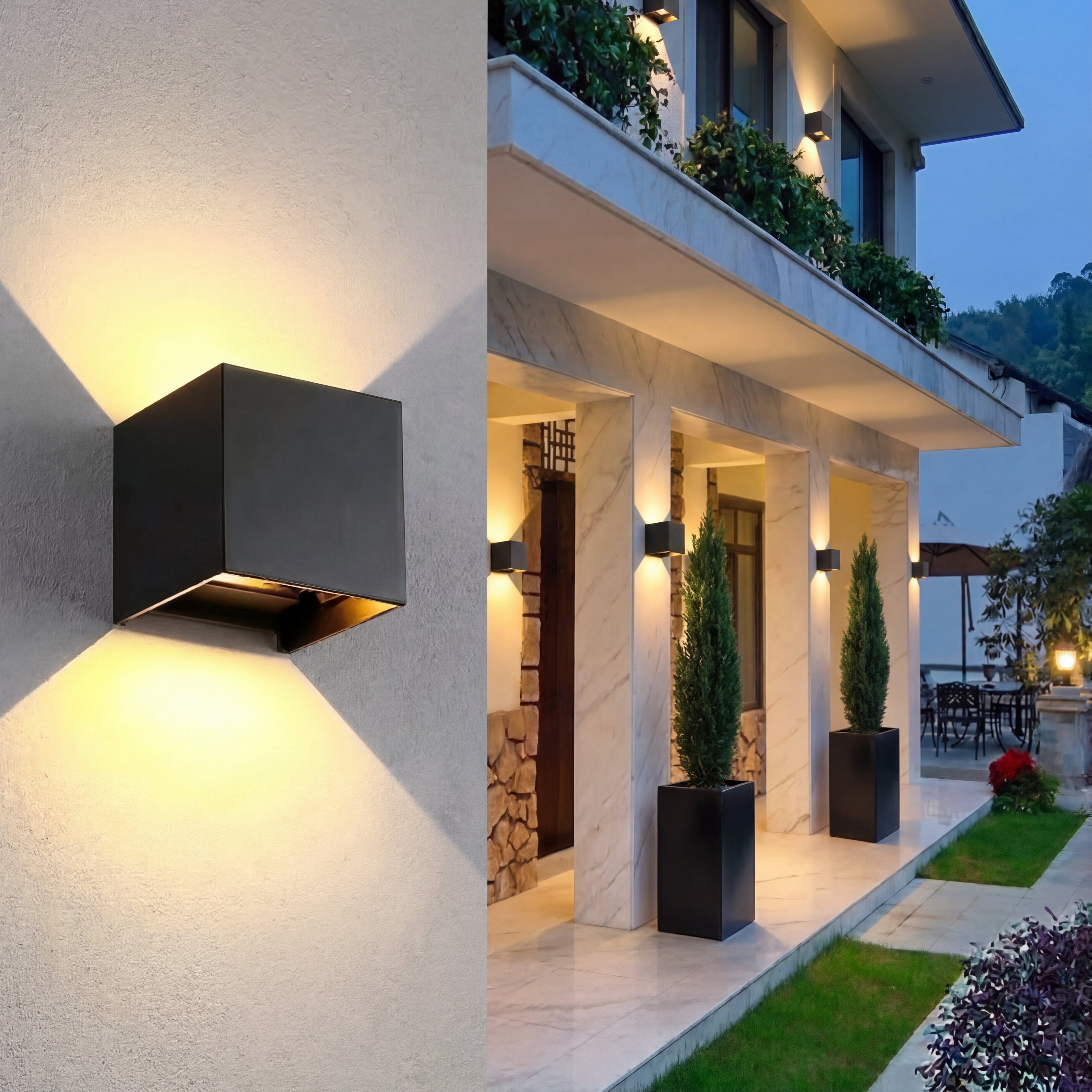 Black Glow Reflect The Cubed Light with warm illumination, modern design, and geometric shape for ambient lighting.