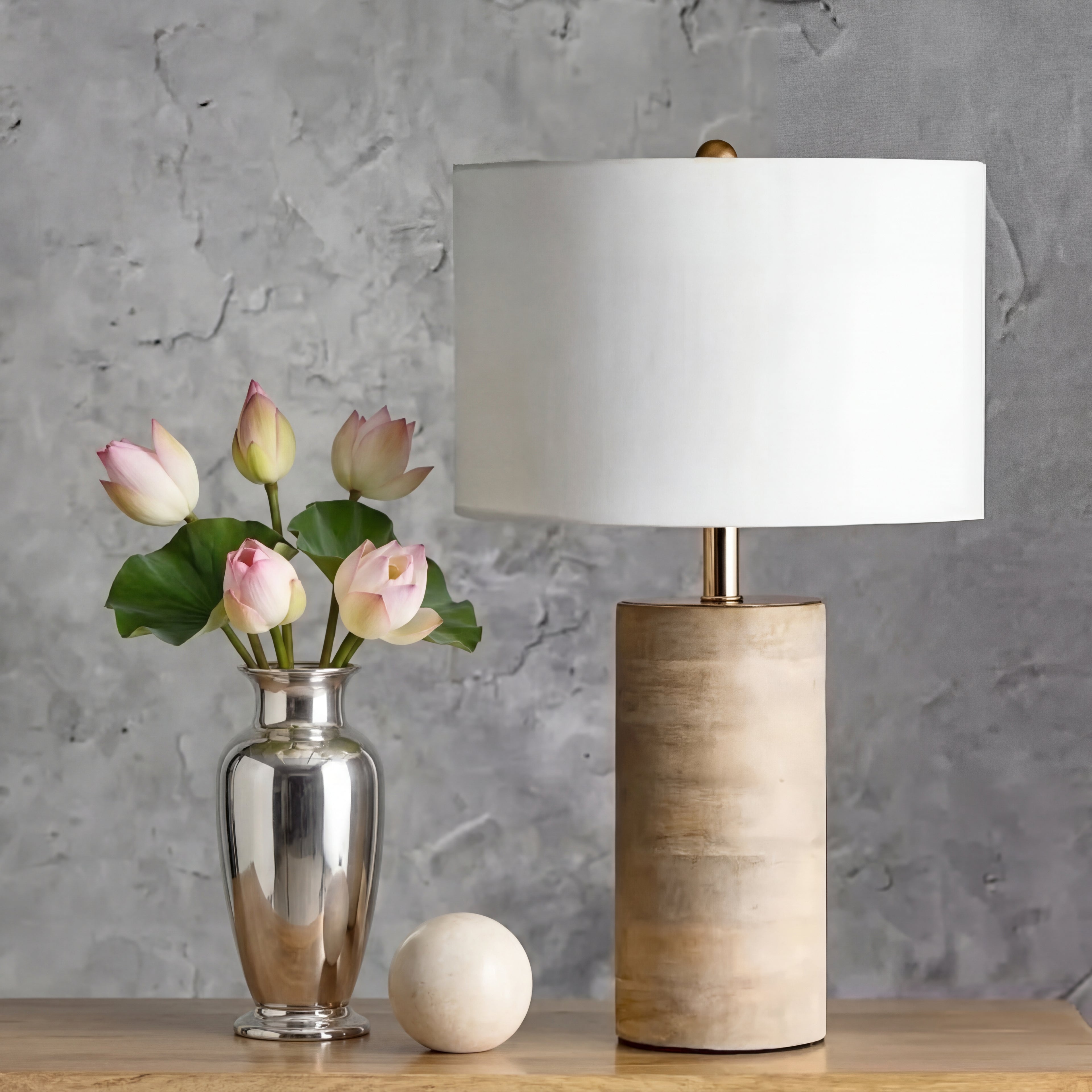 Glow Reflect Bamboo Lamp, a stylish light fixture with a natural bamboo shade, perfect for cozy living spaces.
