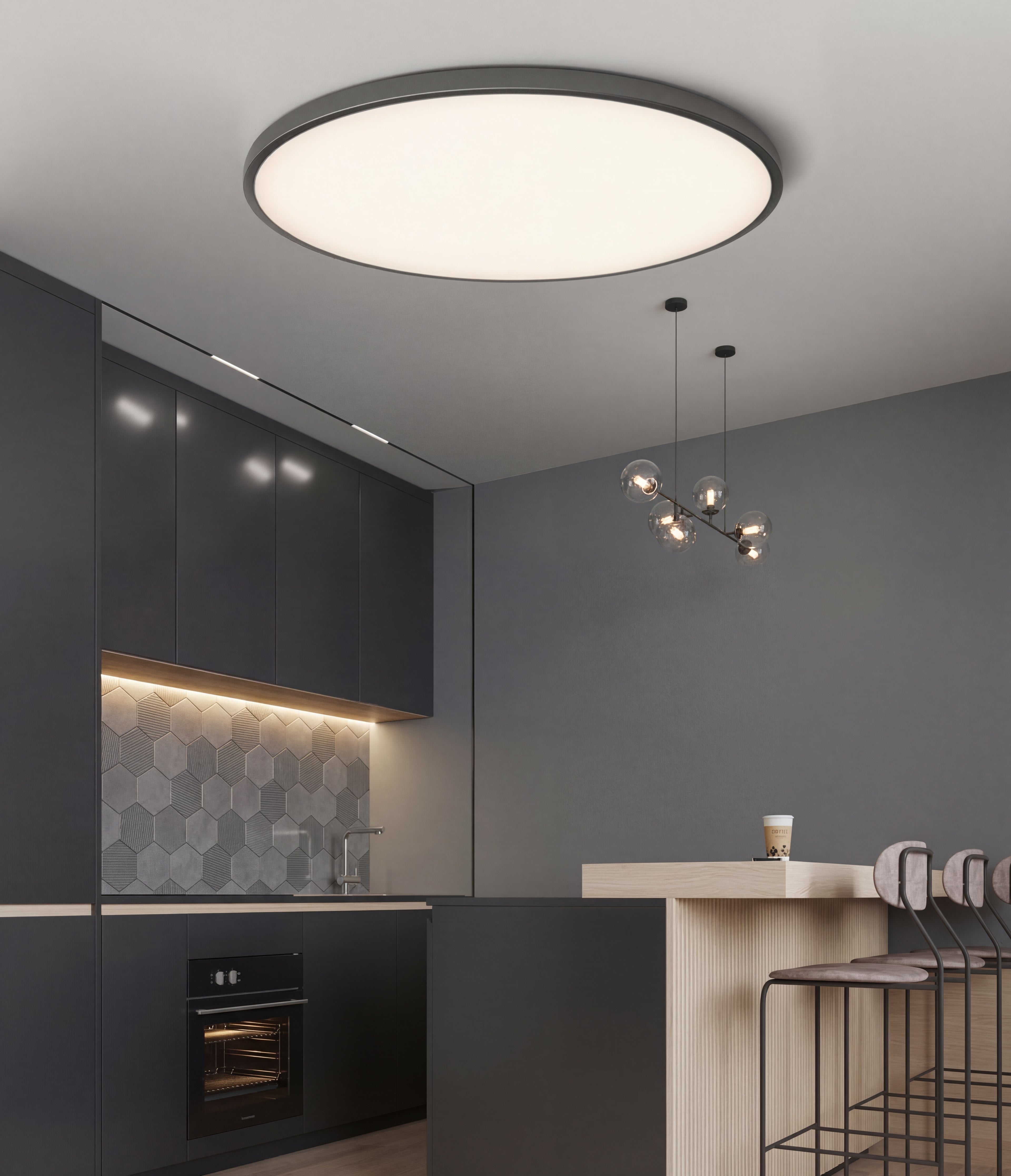 White Glow Reflect The Halo Light, 37cm LED light with modern design, perfect for ambient lighting in home or studio spaces.