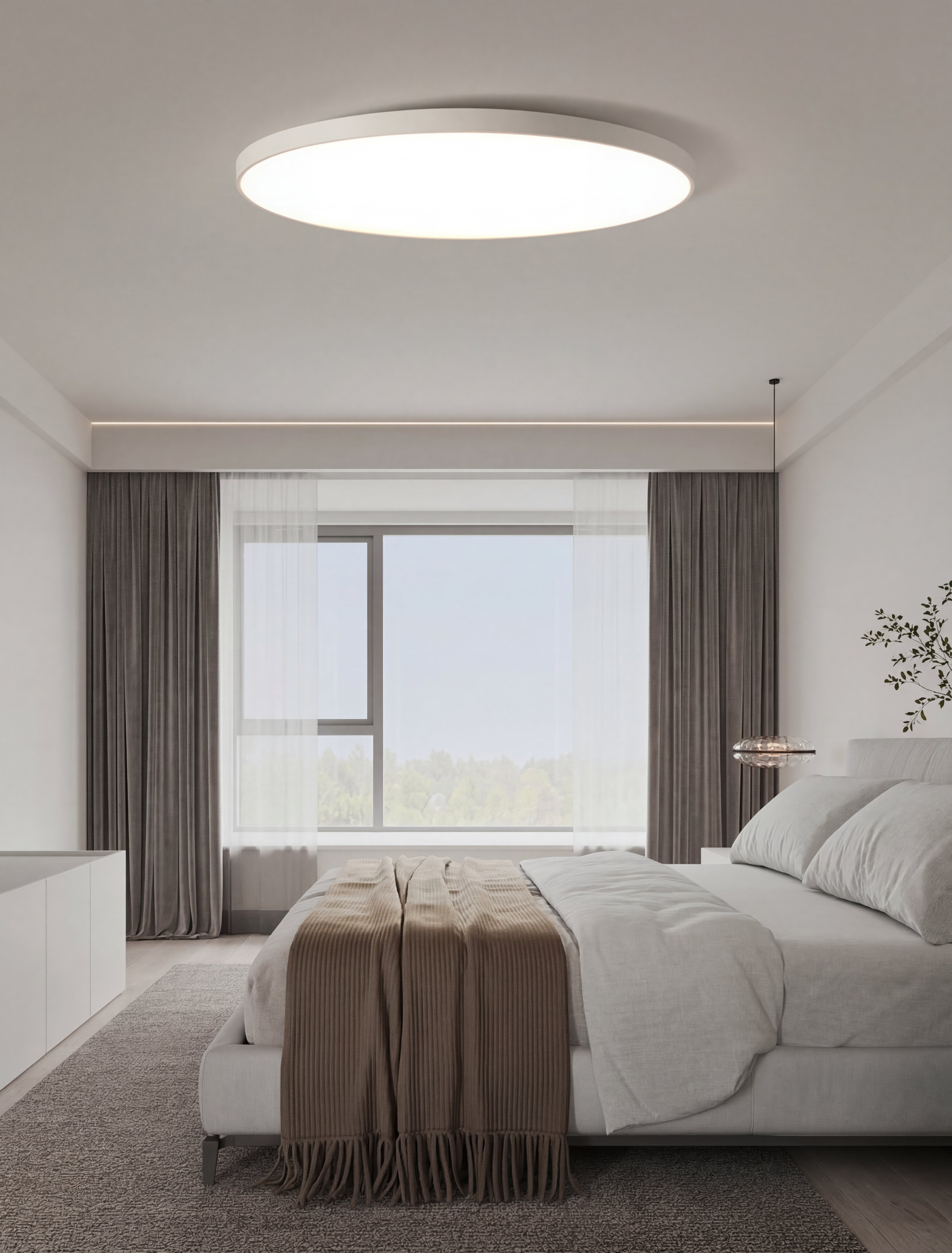 White Glow Reflect The Halo Light, 37cm LED light fixture with a sleek design and soft glow for modern interior lighting.